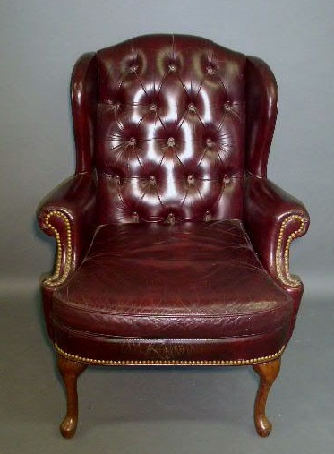 Appraisal: Leather armchair h x w x d seat h