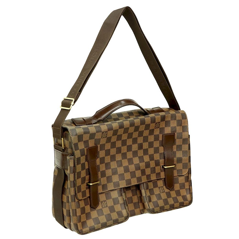 Appraisal: Louis Vuitton Brown Daumier Ebene Broadway Satchel Louis Vuitton Brown