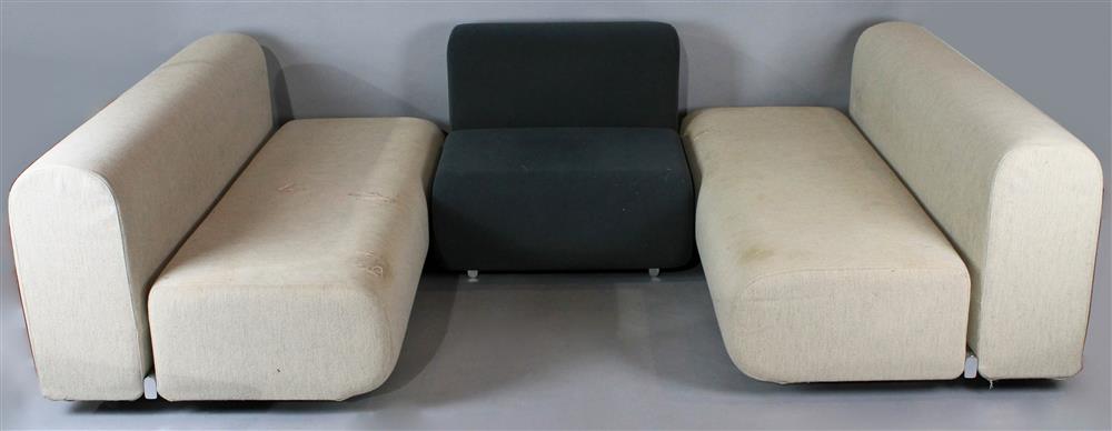 Appraisal: PAIR OF KNOLL SUZANNE SOFAS AND LOUNGE CHAIR BY KAZUHIDE