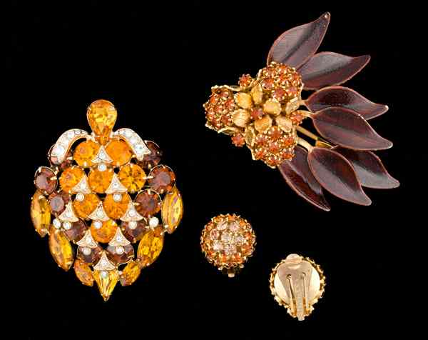 Appraisal: Eisenberg Weiss Austrian Costume Jewelry A grouping of two brooches