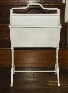 Appraisal: Iron Magazine Rack H x W x D Painted White