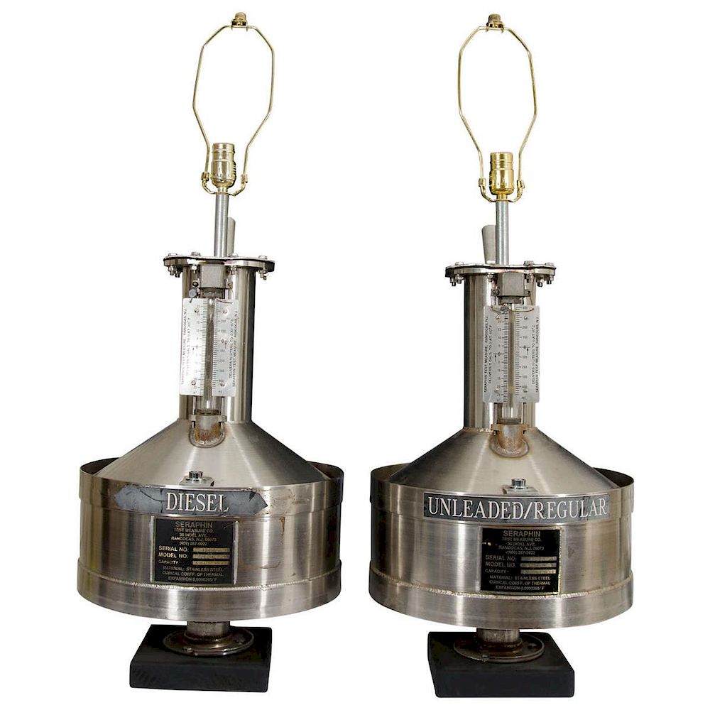 Appraisal: Industrial Gas Tank Table Lamps Pair Pair of Industrial style