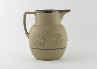 Appraisal: A Samuel Hollins stoneware jug sprigged with Classical gods and