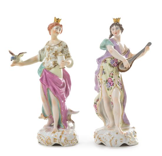 Appraisal: Sale Lot A Pair of Continental Porcelain Figures each depicting