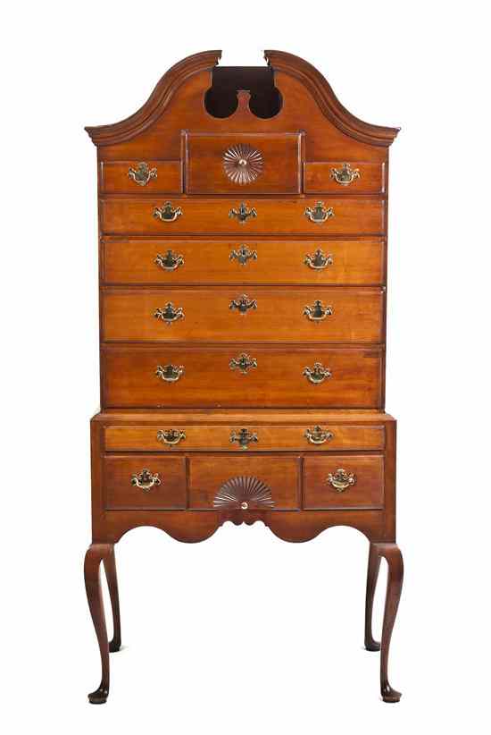 Appraisal: An American Queen Anne Cherry Highboy Connecticut th century in