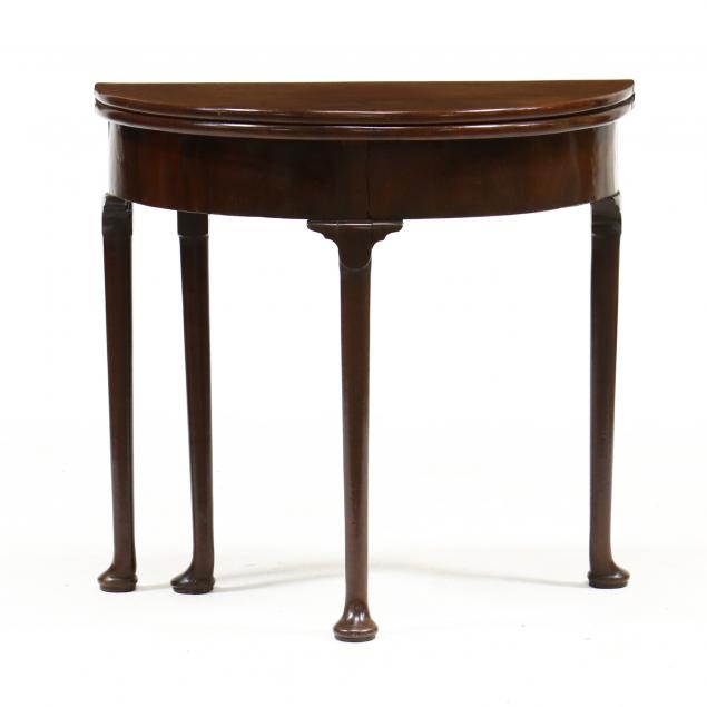 Appraisal: ENGLISH QUEEN ANNE MAHOGANY GAMES TABLE Mid- th century mahogany