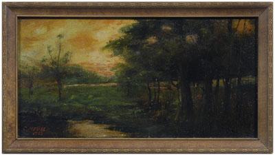 Appraisal: Charles Alfred Meurer painting Ohio - woodland at sunrise signed