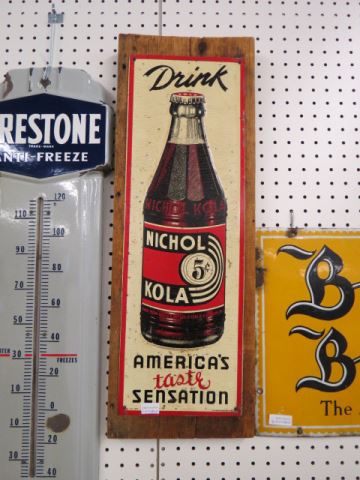 Appraisal: Nichol Cola Tin Advertising Sign America's Taste Sensation x mounted