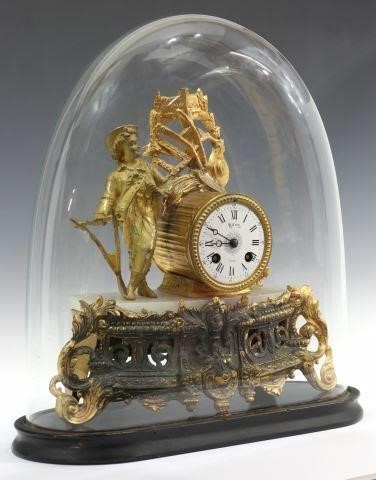 Appraisal: French Louis XV style gilt metal mantel shelf clock th