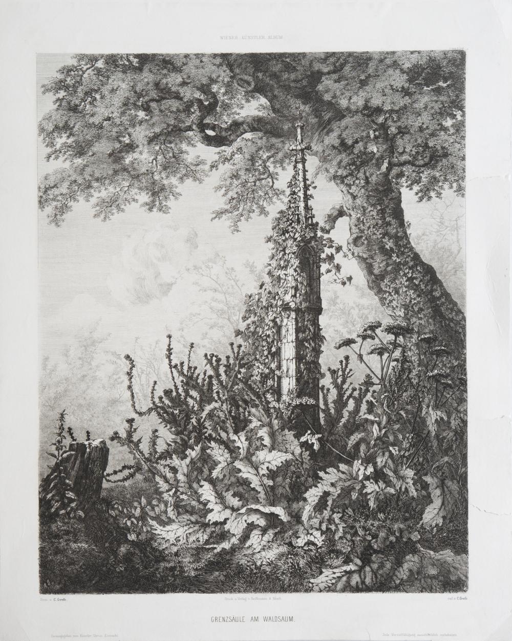 Appraisal: Conrad Grefe Austrian - Grenzsaule am Waldsaum c lithograph from