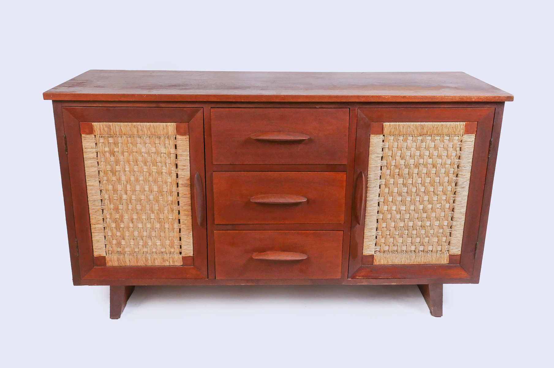 Appraisal: MICHAEL VAN BEUREN WOODEN SIDEBOARD Having three drawers flanked by