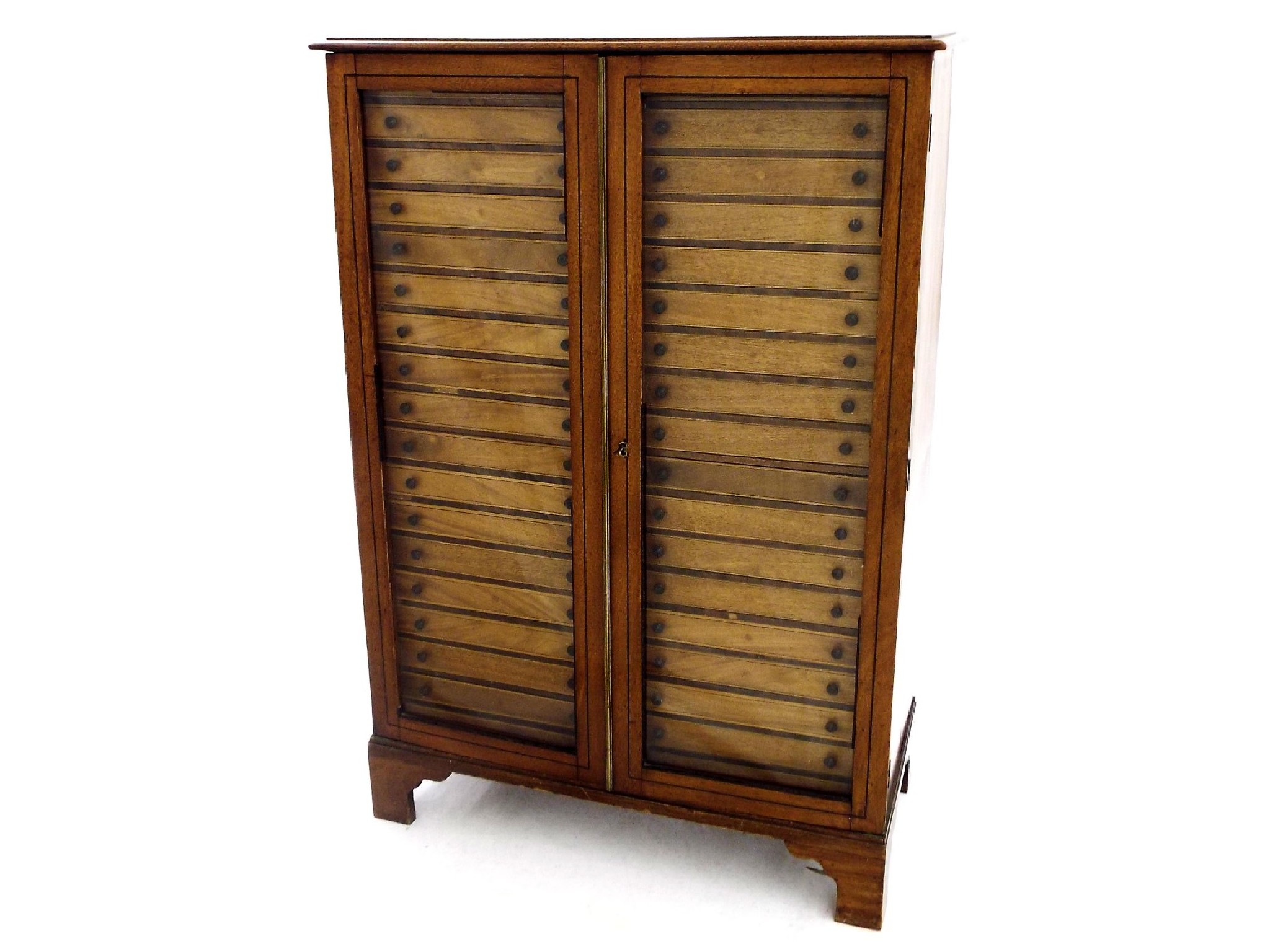 Appraisal: Good late th century mahogany specimen collector's cabinet the twin