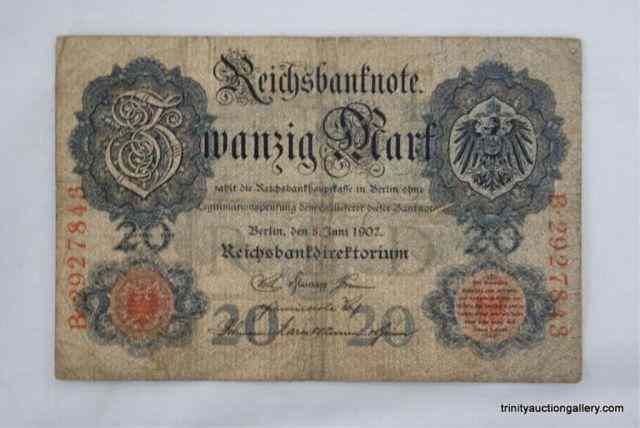 Appraisal: German Mark Bank NoteThis is a nice pre WWI German