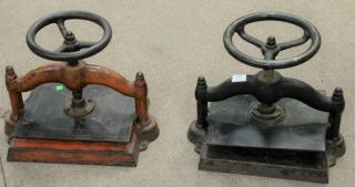 Appraisal: Two iron book presses ht in in Two iron book