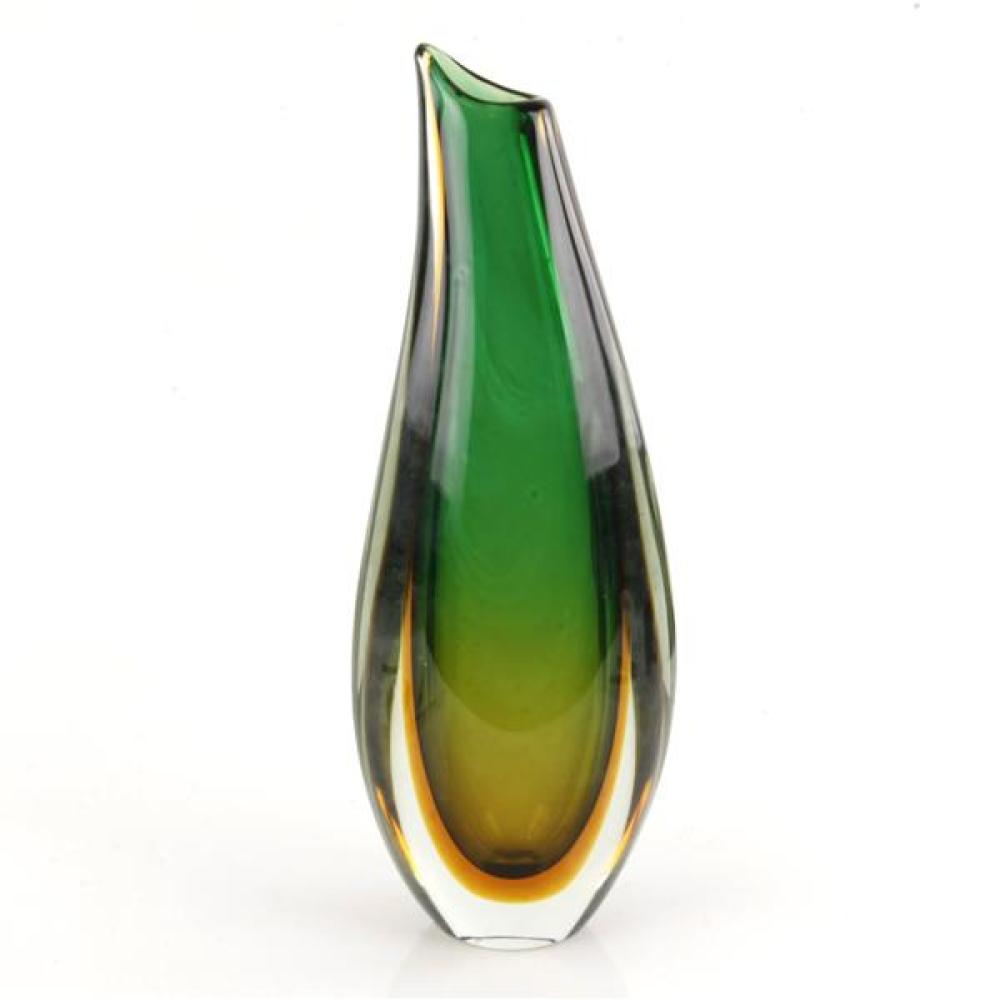 Appraisal: LARGE MURANO ART GLASS SOMMERSO TEARDROP VASE PROBABLY SEGUSO VETRI