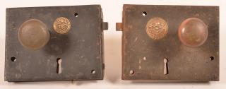 Appraisal: Two Metal Box Locks with Knobs Signed W R No