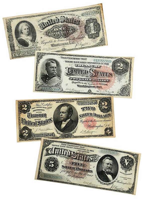 Appraisal: Twelve U S Silver Certificates series x x x series