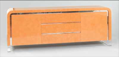 Appraisal: A Vladimir Kagan Lacquered Buffet Console ca 's Large three-section