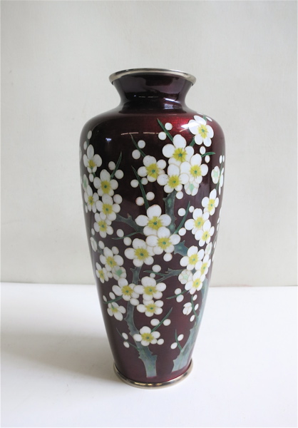 Appraisal: JAPANESE CLOISONNE VASE having high shoulders flared rim and tapering