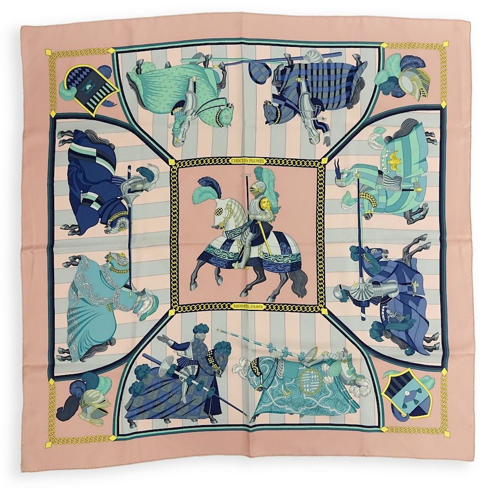 Appraisal: Hermes Chocs En Plumes Twill Silk Scarf Hermes Chocs En