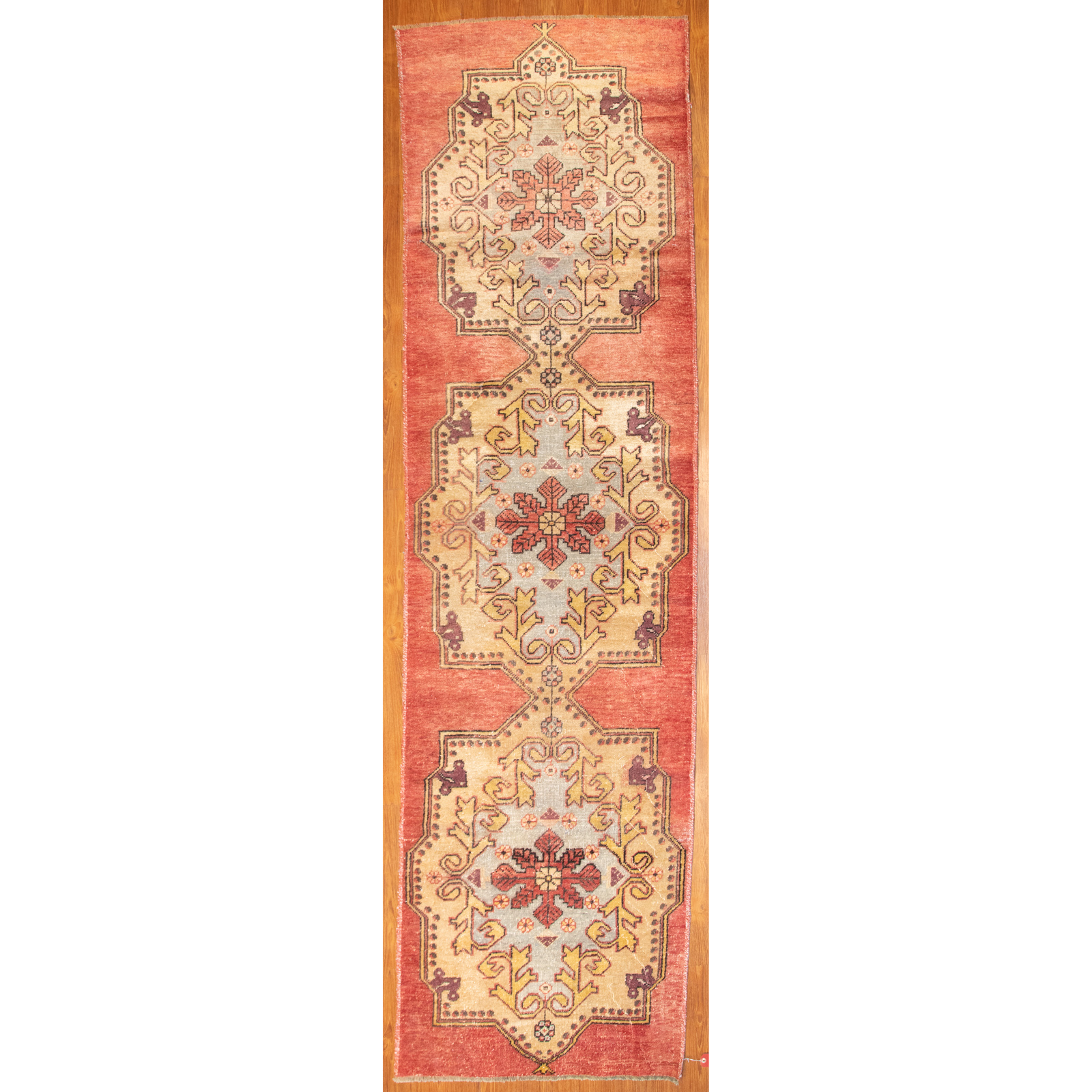 Appraisal: SEMI-ANTIQUE OUSHAK RUNNER TURKEY X Second quarter- th century hand-knotted