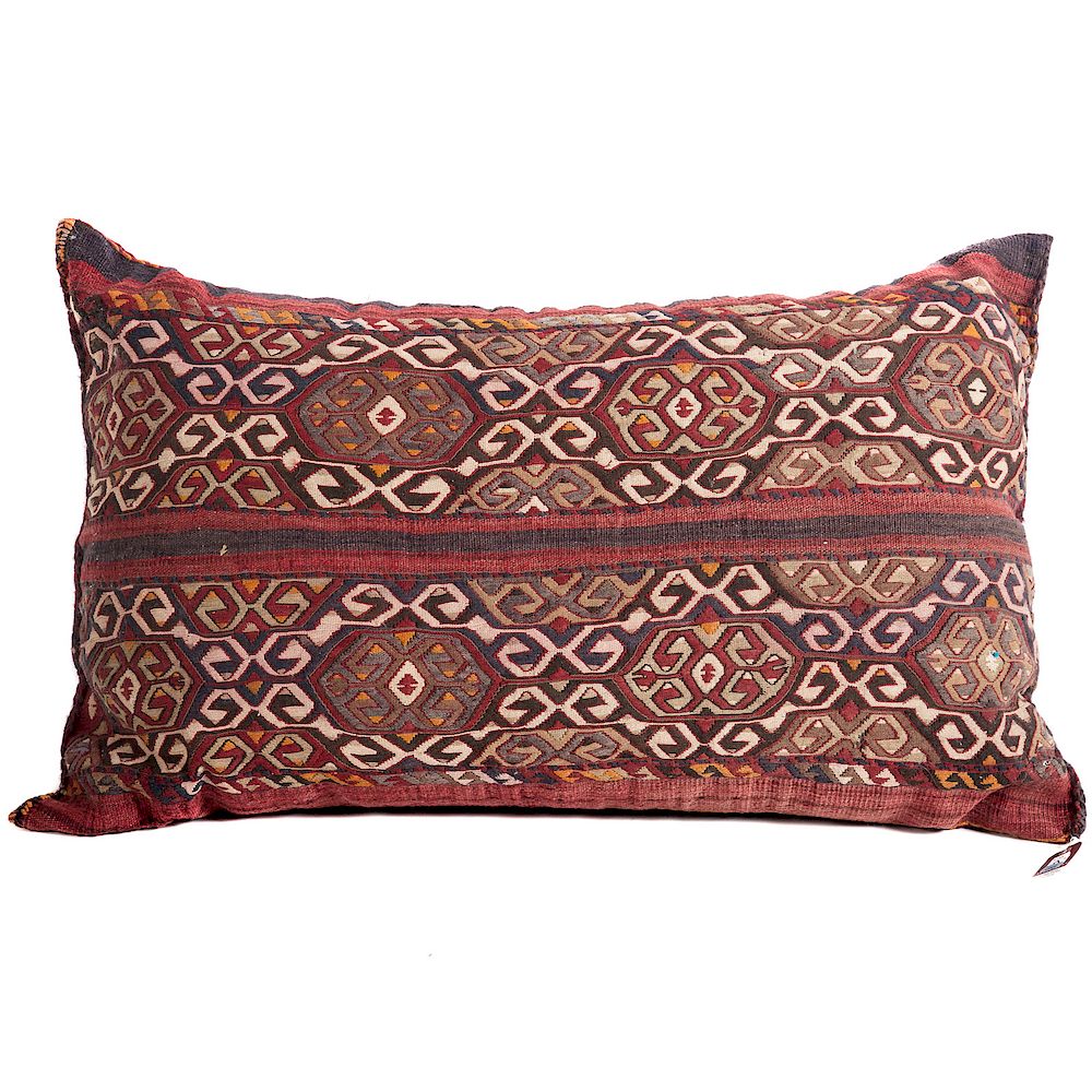 Appraisal: Turkish Soumak Kelim Pillow x in hand woven on both