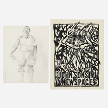 Appraisal: John Sonsini JORGE NEWSPACE TWO WORKS ink and graphite on