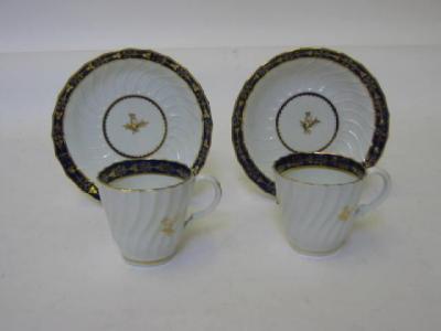 Appraisal: A PAIR OF WORCESTER PORCELAIN CUPS AND SAUCERS c of