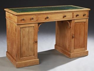 Appraisal: French Carved Pine Desk th c the rectangular top with