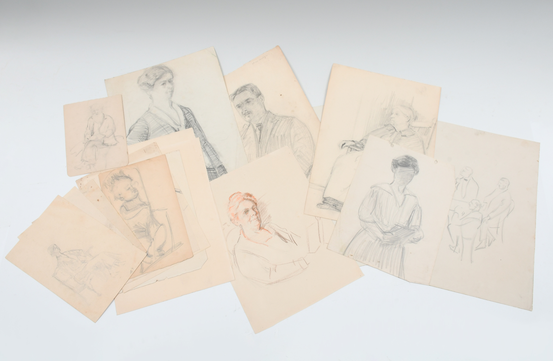 Appraisal: STANTON Lucy May American - Eighteen pencil drawing sketches various