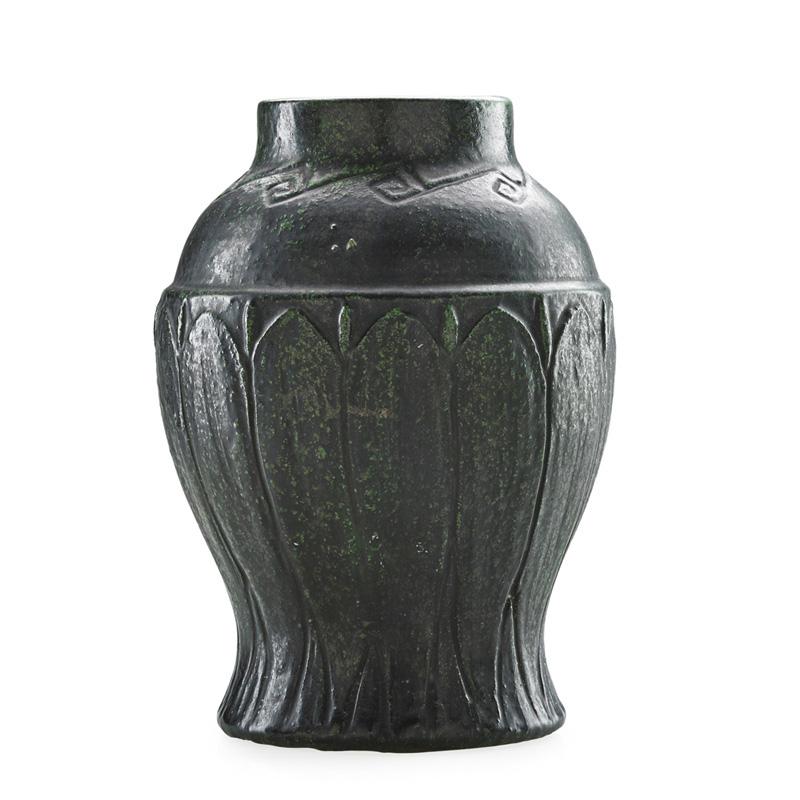 Appraisal: WHEATLEY Vase with stylized leaves Condition Report Overall excellent condition