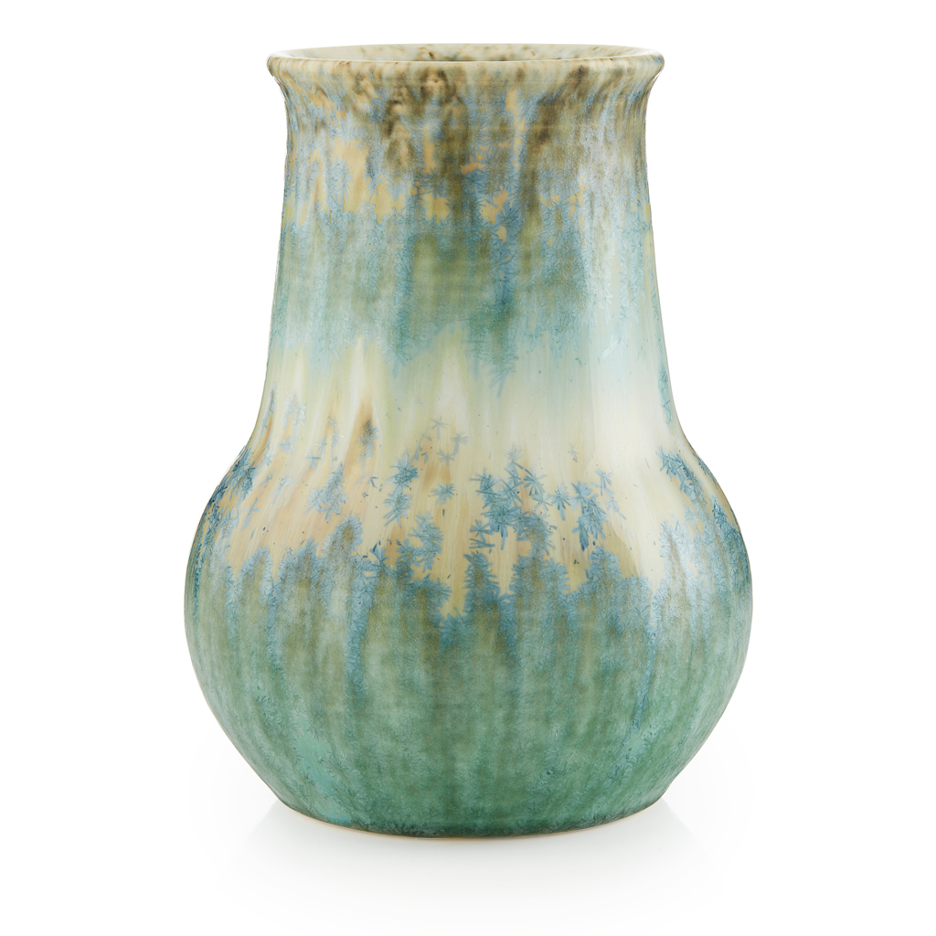 Appraisal: RUSKIN POTTERY STONEWARE VASE DATED covered in a matt crystalline