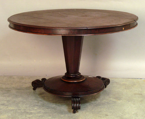 Appraisal: Massachusetts Empire mahogany tilt top table stamped Made at Robert