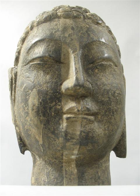 Appraisal: ASIAN MINERAL HEAD OF THE BUDDHA Cunningly assembled in varying