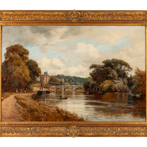 Appraisal: Alfred de Breanski British - Landscape with a Bridge oil