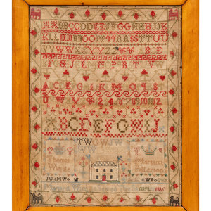 Appraisal: An American Needlework Schoolgirl s Sampler Wrought by Margaret Wingate