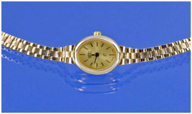 Appraisal: ct Gold Ladies Wristwatch Gilt Dial And Batons On A