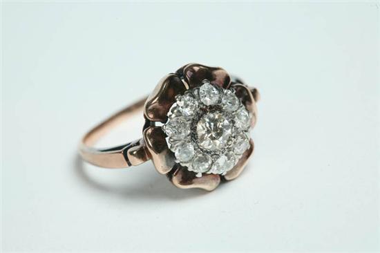 Appraisal: DIAMOND RING Ladies' K rose gold ring with old European