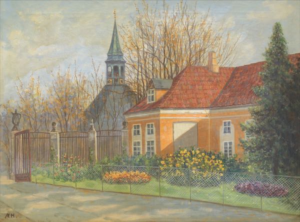 Appraisal: AUGUST HAERNING DANISH - x Entrance to Frederiksberg Garden ca