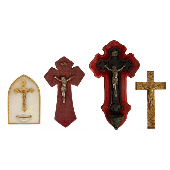 Appraisal: Group of Four French Crucifixes early th c one a