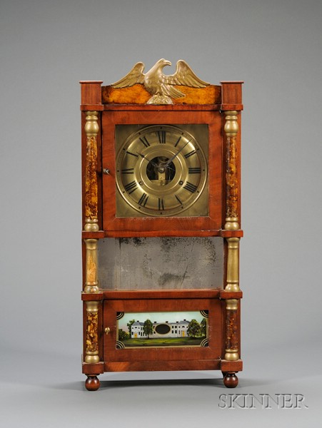 Appraisal: Miniature Triple-Decker Shelf Clock by Birge Mallory Company Bristol Connecticut