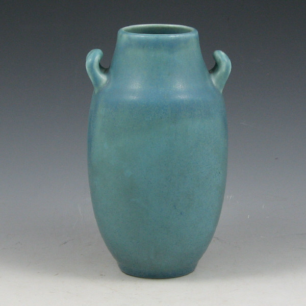 Appraisal: Rookwood vase from in blue matte with upturned rounded handles