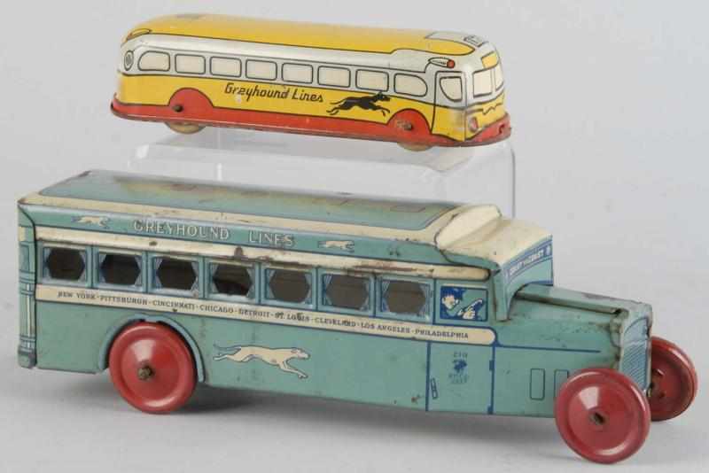 Appraisal: Lot of Tin Litho Chein Greyhound Bus Toys Description American