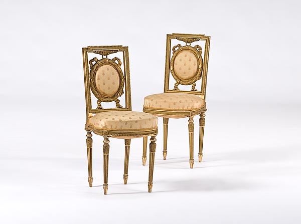 Appraisal: LOUIS XVI SIDE CHAIRS French late th century A pair