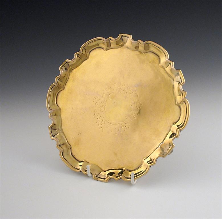 Appraisal: A George II silver-gilt waiter