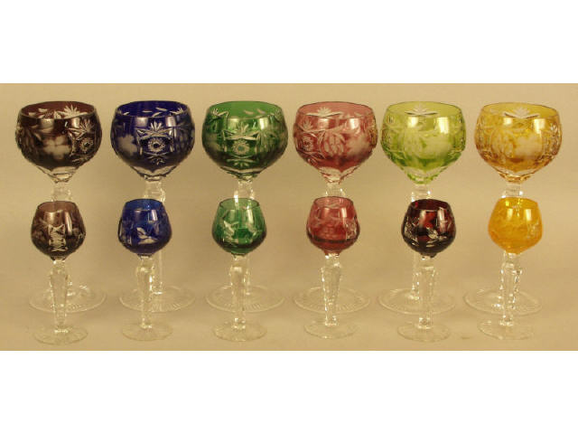 Appraisal: Collection of finely cut to clear stemware including set of