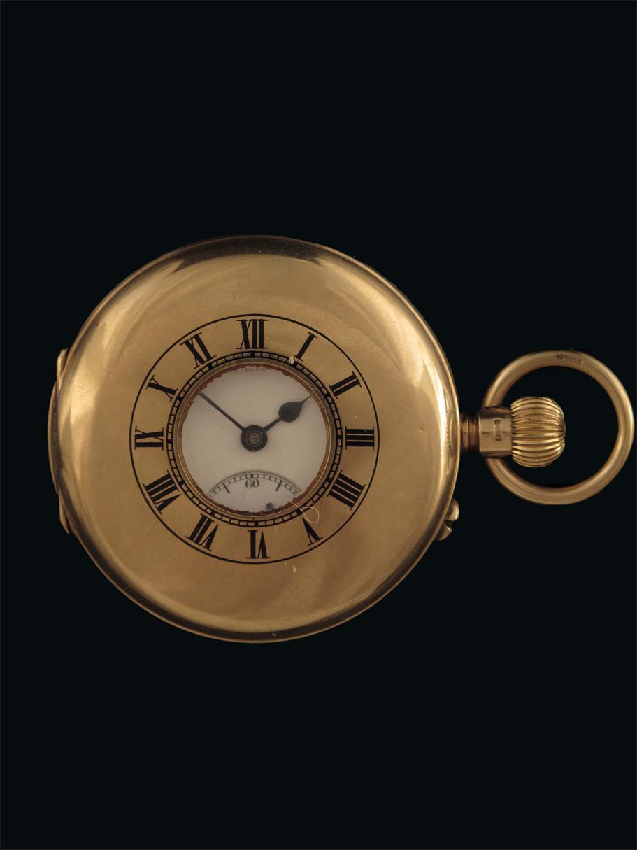 Appraisal: A ct gold half hunting cased keyless lever watch by