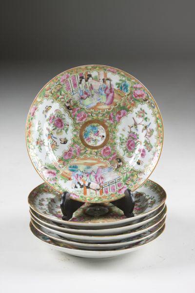 Appraisal: Chinese Export Rose Medallion Bowls hand painted each with slight