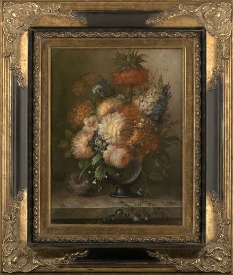 Appraisal: Continental School th Century Still Life with a Vase of