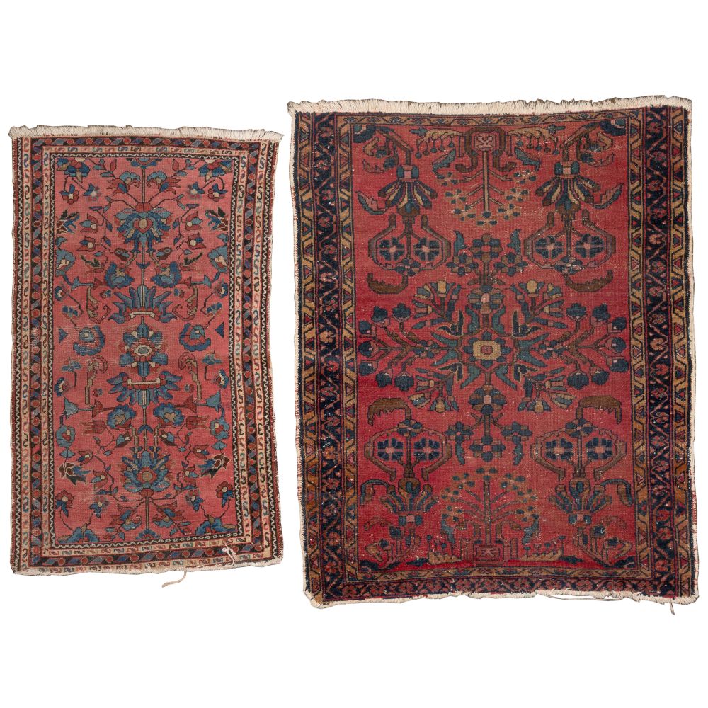 Appraisal: PERSIAN WOOL FLAT WEAVE RUGS items both having abstract geometric